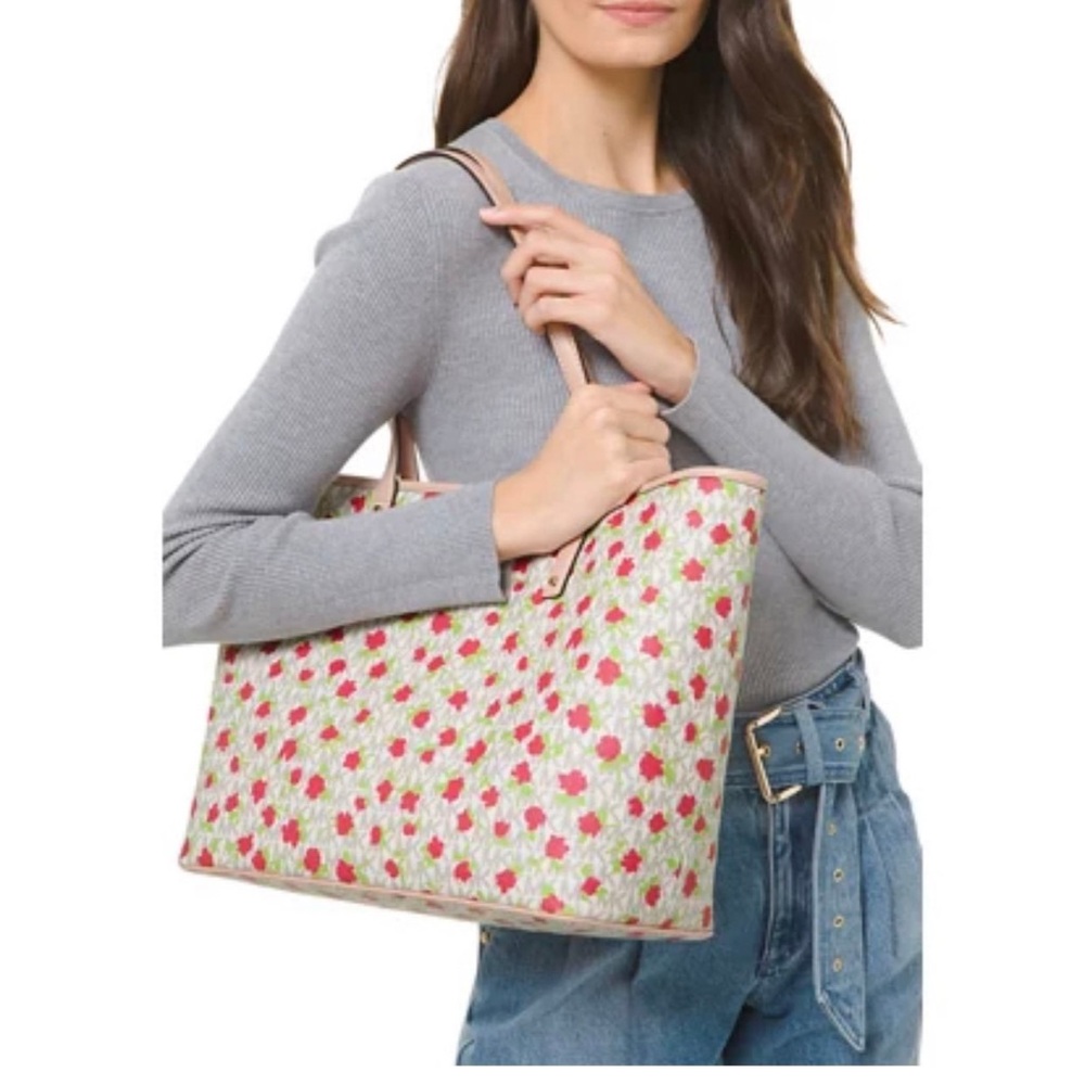 Michael Kors Pink and Cream Floral Tote